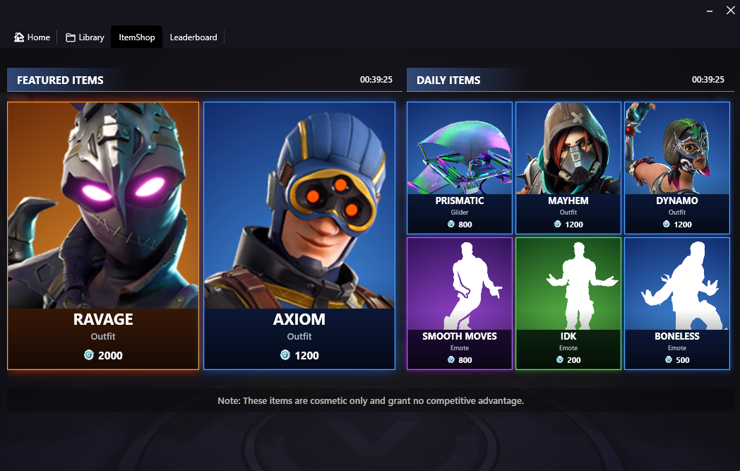 ECLIX Item Shop